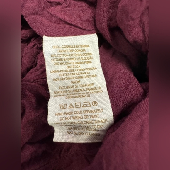 Free People EUC Burgundy Skater Dress Lace Daisy Overlay Mini Size 4 - Picture 11 of 12